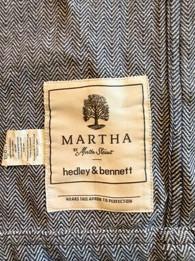 Rare Martha by Martha Stewart Hedley & Bennett Blue Herringbone Apron